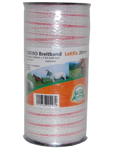 Weidezaunband - Torero-Breitband 10mm 200m weiß/rot von Torero-Breitband 10mm 200m weiß/rot