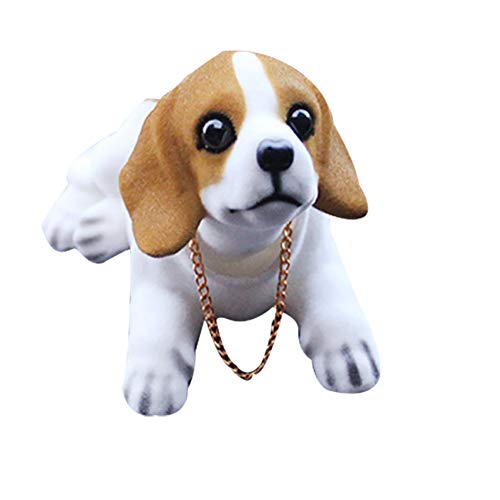 Toruiwa Wackelkopf Hund Wackelfiguren Schaukelspielzeug süß tanzender Hund Ornamente Spielzeug für Auto Armaturenbrett Dekoration 6.5 * 15 * 8cm (Beagle) von Zhi Jin