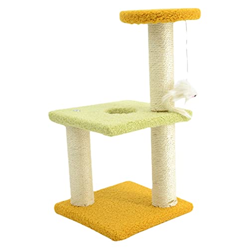 Moderner Kratzbaum - Niedlicher Katzenbaum - Katzentürme mit mehrschichtigem Design, quadratischer Plattenbasis, schützen das Sofa für kleine Katzen und Kätzchen Toseky von Toseky