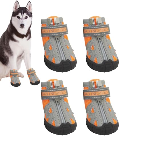 Toseky Hundeschuhe Anti-Rutsch,Hundeschuhe atmungsaktiv | 4 Stück Outdoor-Stiefel für Hunde - Hundeschuhe in 5 Größen verhindern EIN Verrutschen, atmungsaktive Hundeschuhe mit robuster Gummisohle für von Toseky