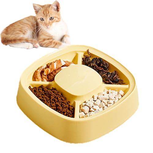Toseky Katzen-Slow-Feeder-Nassfutter,Katzen-Slow-Feeder,Auslaufsichere Slow Bowl mit erhöhtem Rand - Anti-Schluck-Napf für gesunde Ernährung, verlangsamt das Fressen von Haustieren, lustiges von Toseky