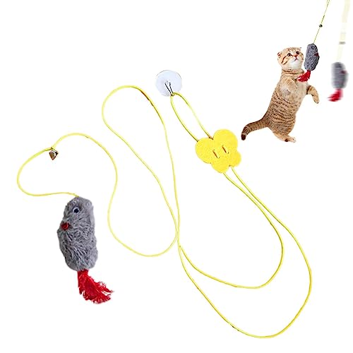 Toseky Katzenspielzeugtür,Interaktives Katzenspielzeug | Indoor-Katzenübung, kleines Maus-Design, Verschiedene Aufhängungsdesigns, verstellbares elastisches Design für Katze, Kätzchen von Toseky