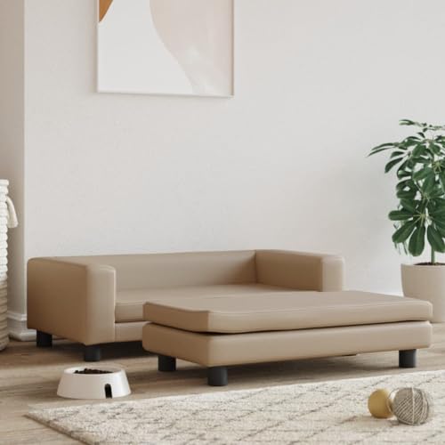 Toshilian Hundebett, Hundebett, Hundebett, mit Verlängerung, Cappuccino, 100 x 50 x 30 cm, Kunstleder Toshilian Hundebett, Hundebett, Hundebett, mit Verlängerung, Cappuccino, 100 x 50 x 30 cm, Kunstleder von Toshilian
