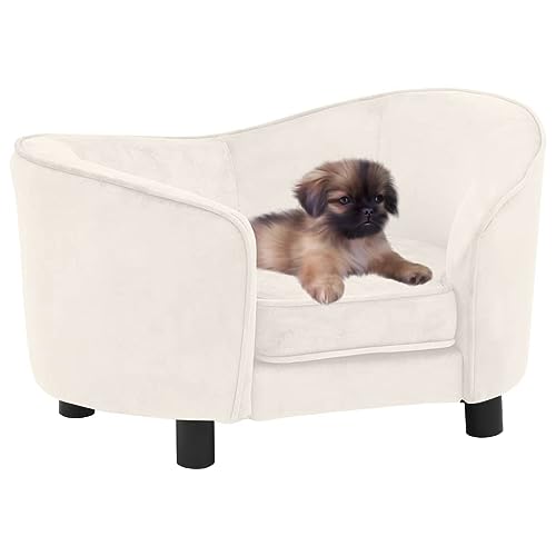 Toshilian Hundesofa, Hundebett, Hundebett, Hundesofa, cremefarben, 69 x 49 x 40 cm, Plüsch von Toshilian