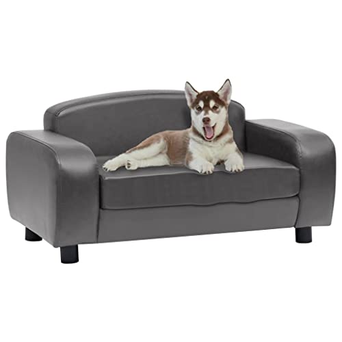 Toshilian Sofa für Hunde, Hundebett, Hundebett, Sofa, Grau, 80 x 50 x 40 cm, Kunstleder von Toshilian