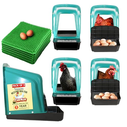 Tossca Nistkästen für Hühnerstall,Roll-Away Hühnerstall zum Verlegen von Eiern,Hühnerstall Zubehör,5 Stück Tossca Nistkästen für Hühnerstall,Roll-Away Hühnerstall zum Verlegen von Eiern,Hühnerstall Zubehör,5 Stück von Tossca