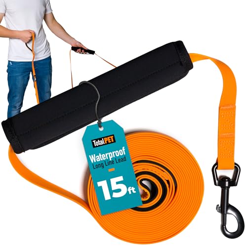 Total Pet 5m Trainingsleine für Hunde, lange Schnur, PVC, wasserdicht, Biothane, mit Kontrollgriff von Total Pet