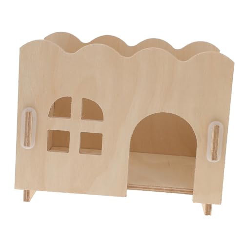 Totority 1 Stück Hamster-Ausweich Hamsterhaus Bausatz Haustiere Versteck Häuser igelunterschlupf pet Supplies Pet Breathable House Hamster Nest Heimtierbedarf Holzhütte Bambus Weiß von Totority