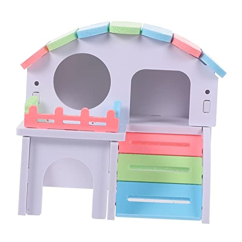 Totority 1 Stück Hamsternest hamsterhaus Hamster Terrarium Hamster Schlafplatz Hamster cage Hamster zubehör Hamsterspielzeug Hamsterhäuser Haustiernest Haustier Hamsterbett hölzern Colorful von Totority