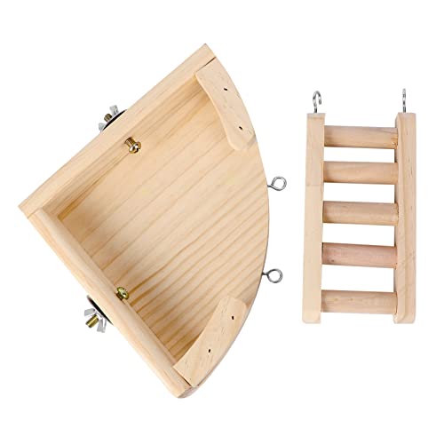 Totority 1 Stück Leiter stehendes Regal Hamster hamsterspielzeug Hamster Kletterbaum Klettersets für Hamster Meerschweinchen Hamster-Trainingsspielzeug Kletterleiter hölzern Beige von Totority