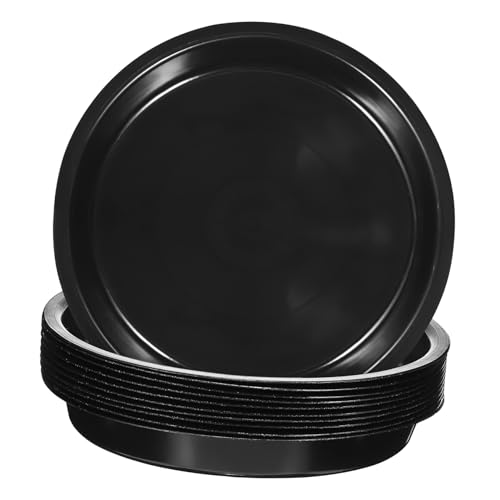 Totority 10 Stück Boden des Blumentabletts Aus Kunststoff Pflanzentopfsaucer Kindergarten Sämling Outdoor-töpfe Untertasse Anlage Etiketten Wasser Drinnen Drainage Plastik Black von Totority