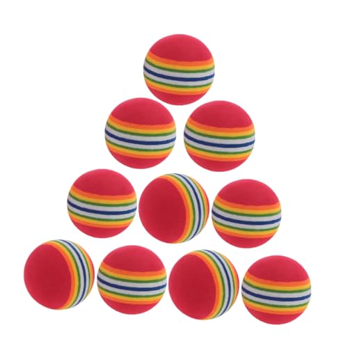 Totority 10 Stück Haustier Regenbogenball Welpenspielzeug Kaufestes Hundespielzeug Ball Leckerli Ball Für Hunde Regenbogen Katzenball Sportthema Hundespielzeug von Totority