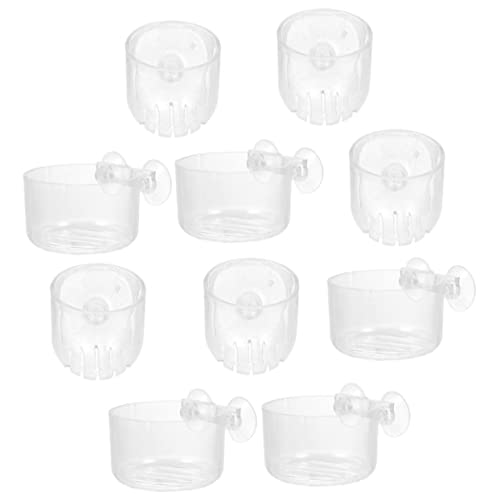 Totority 10Stücke Aquariumpflanzenhalter mit Saugnäpfen Acrylpflanzer für Fischtanks für Salzwasseraquarien Schwimmende Pflanzenhalterung und Dekoration von Totority