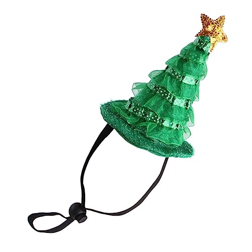Totority 1Stück Weihnachtsbaum Haustierhut Hundehut für Katzen Entzückende Kopfbedeckung mit Elastischem Band Weihnachtsaccessoire für Haustiere von Totority