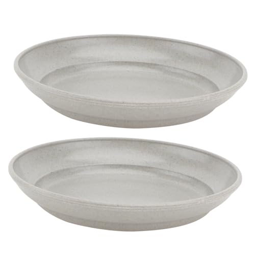 Totority 2 Stück Basis für Blumentöpfe blumenkübel untersetzer blumentopfuntersetzer Tabletts für Blumentöpfe saftig Container zimmerpflanzen Grundplatte Teller mit Blumentopf Plastik Grey von Totority