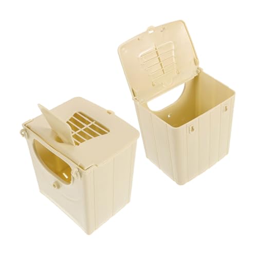 Totority 2 Stück Box Vogelzuchtbox Kleine Nester Für Finken Wellensittiche Kokosnusshaus Sittichkäfig Zubehör Vogelkäfighaus Vogelkäfigzubehör Abs Beige von Totority