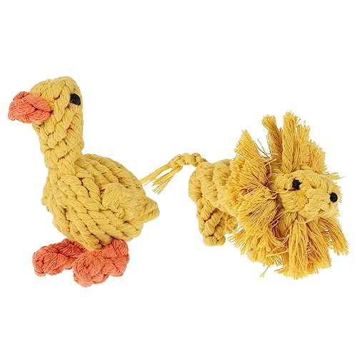 Totority 2 Stück Gestricktes Für Haustiere Kauspielzeug Für Große Hunde Seil Für Hundespielzeug Hund Molar Stick Verschleißfestes Beißspielzeug Haustiermolarspielzeug Garn Yellow von Totority
