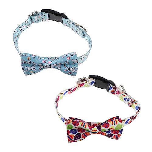 Totority 2 Stück Haustierhalsband Körperpflege Kragen Katzenhalsband Ostern Hundehalsband Ostern Hundezubehör Schleife dekorative Welpenhalskette Haustier Halsband Stoff von Totority