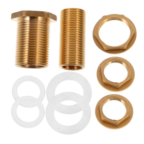 Totority 2 Stück Wassertank-Aquarium- Vielseitig Stecker fit Armaturen verbinden einbau montitor Wasser Armatur Schottverschraubungen Aquarien-Schottverschraubung Kupfer Golden von Totority