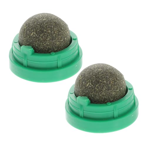 Totority 2 Stücke Katzenminze Lick Ball Rotierbares Naturspielzeug für Katzen Verdauungsfördernde Snacks aus Actinidia Polygama Interaktives Katzenzubehör Zufällig Zufällige von Totority