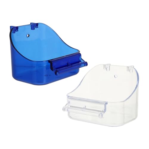 Totority 2Stücke Vogel Futterboxen Für Käfige Transparente Vogelfutterbehälter Für Papageien Und Kleine Für Futter Und Wasser Und Transparent von Totority