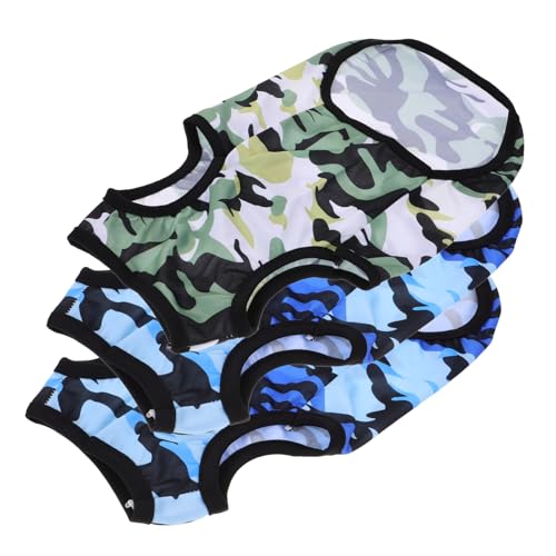 Totority 3 Stück Teiliges Hundeshirt für Kleine Niedliches Camouflage Design Atmungsaktive Sommerkleidung Bequem und Stylisch für Haustierkostüme und von Totority