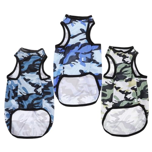 Totority 3 Stück Teiliges Hundeweste Atmungsaktive Camouflage Kleidung für Kleine Leichte und Bequeme Haustierbekleidung für und Aktivitäten im Freien von Totority