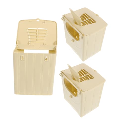 Totority 3Er-Packung Vogelzuchtbox coop züchten Geflügel draußen Häuser Vogel brutkasten Vogelkäfig Vogelbrutschränke Vogelnistkasten Vogelbrutplatz Bruthaus für Vögel Vogelnest Abs Beige von Totority