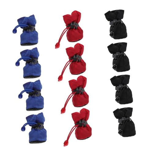 Totority 3Sätze Hundeschuhe wasserdichte Regenschuhe für Warm und Bequem Verstellbares Design für Regnerische und Pfotenschutz von Totority