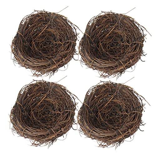 Totority 4 Stück Dekorative Imitation Vogel Nester aus Rattan für Garten und Fotografie Fake Bird Nest Ornament für Osterdekoration und Festlichkeiten von Totority