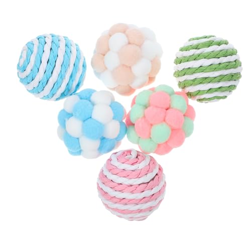 Totority 6 Stück Teiliges Katzenball Spielzeugset mit Glocken Interaktive Plüsch und Sisal Katzenbälle für Indoor Fördert Bewegung und Verhindert Kratzen an Möbeln Totority 6 Stück Teiliges Katzenball Spielzeugset mit Glocken Interaktive Plüsch und Sisal Katzenbälle für Indoor Fördert Bewegung und Verhindert Kratzen an Möbeln von Totority