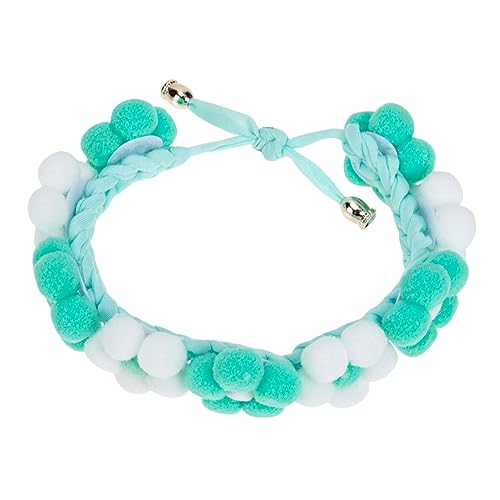 Totority Handgefertigtes Hundehalsband mit Design Verstellbar und Sicher für Katzen und Kreatives Party Zubehör für Haustiere Türkis Weiß von Totority