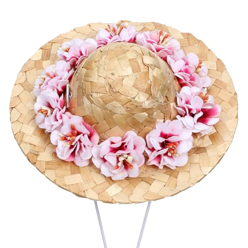 Totority Hundehut aus Stroh mit Blumenmotiv Verstellbarer Sonnenschutz für Haustiere Sommeraccessoire für Hunde Geeignet für Fotos und Partys Zufälliger Stil Totority Hundehut aus Stroh mit Blumenmotiv Verstellbarer Sonnenschutz für Haustiere Sommeraccessoire für Hunde Geeignet für Fotos und Partys Zufälliger Stil von Totority