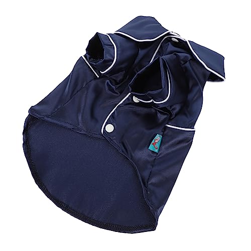 Totority Hundeschlafanzug für Kleine Weicher Baumwolloverall Atmungsaktive Pyjamas für Welpen Bequeme Haustierkleidung für Täglichen Gebrauch Navy von Totority