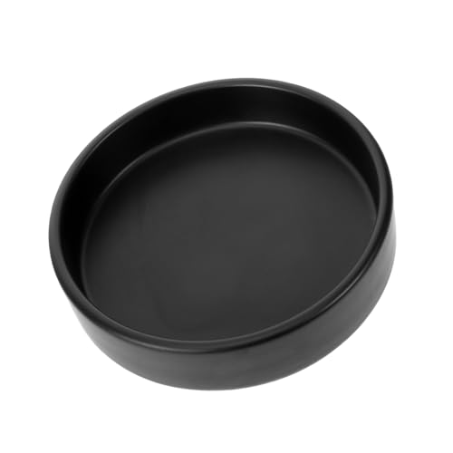 Totority Hydroponisches Keramiktablett Sukkulenten Drainage modern Pflanzentopfsaucer kreisförmig Blume Pflanzenuntersetzer für drinnen Pflanzenteller Pflanzenplatte Black von Totority