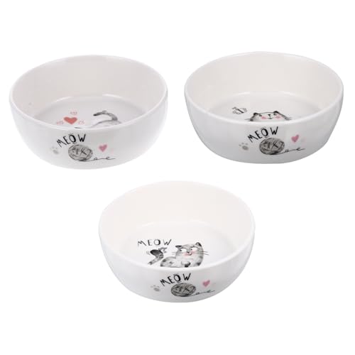 Totority Katzenfütterungsschale Goth-Katzennapf klein süßer Futternapf für Katzen Essen Haustier katzennäpfe pet Bowl katzenschüssel Kätzchen Schüssel Futternapf für Kaninchen Keramik Weiß von Totority