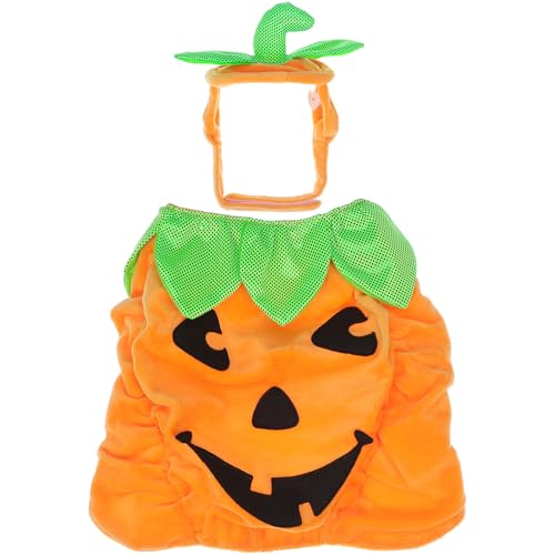 Totority Kürbis-Haustier-Kostüm-Set mit verstellbaren Trägern und Fledermausflügeln, Halloween-Partybekleidung für Katzen und kleine Hunde von Totority
