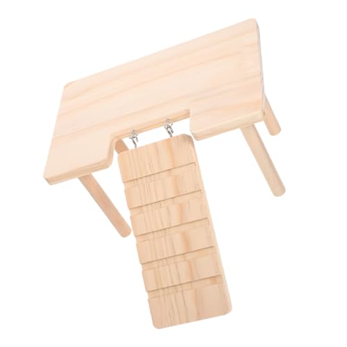 Totority Plattform Für Hamsterkäfige Holztunnel Für Hamster Hamster-aktivitätsspielzeug Kleine Holzplattform Esstisch Für Hamster Hamster-plattform-Spielplatz Hamstertreppe Hölzern Beige von Totority