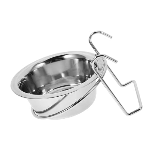 Totority hängender Hundenapf hundekäfig hundezubehör Stabiler Hundetrinknapf edelstahlnapf tierfutter Fütterung Käfig Schüssel Haustierzubehör praktischer Welpennapf Rostfreier Stahl Silver von Totority
