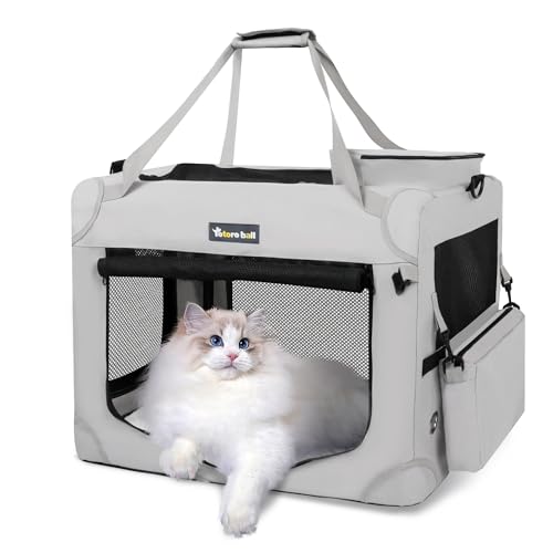 Totoro Ball Große Katzentragetasche für Katzen, zusammenklappbar, weich, XL-Kiste für große/mittelgroße Katzen, ab 6,8 kg, tragbare Auto-Reisetasche mit Wasserflaschenschlitz, ideal für lange Reisen, Totoro Ball Große Katzentragetasche für Katzen, zusammenklappbar, weich, XL-Kiste für große/mittelgroße Katzen, ab 6,8 kg, tragbare Auto-Reisetasche mit Wasserflaschenschlitz, ideal für lange Reisen, von Totoro ball