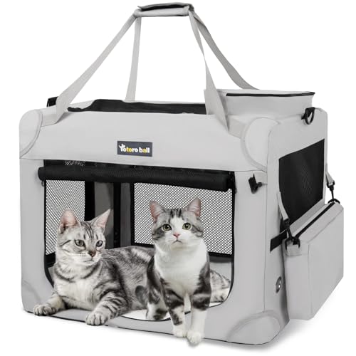Totoro ball Extra große Katzentragetasche für 2 Katzen, drinnen und draußen, Auto-Reisetasche, tragbare Tasche mit Wasserflaschenschlitz, ideal für lange Reisen (grau, 61 cm L x 41,9 cm B x 41,9 cm H) Totoro ball Extra große Katzentragetasche für 2 Katzen, drinnen und draußen, Auto-Reisetasche, tragbare Tasche mit Wasserflaschenschlitz, ideal für lange Reisen (grau, 61 cm L x 41,9 cm B x 41,9 cm H) von Totoro ball