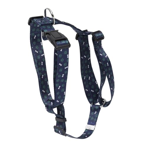 TOTTO Großes Hundegeschirr, Modell Figgo, Größe L, Hundegeschirr, H-Typ-Design, verstellbar, reduziert Druck auf Luftrösche, bequem und einfach anzubringen, leicht, mit blauem und grünem Knochenmuster TOTTO Großes Hundegeschirr, Modell Figgo, Größe L, Hundegeschirr, H-Typ-Design, verstellbar, reduziert Druck auf Luftrösche, bequem und einfach anzubringen, leicht, mit blauem und grünem Knochenmuster von Totto