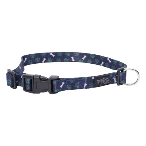 TOTTO - Halsband für kleine Hunde, Modell Mylu, Größe XS, verstellbares Hundehalsband, robuste Beschläge, Sicherheitsschild, D-Ring für Leine, Knochenmuster, Blau und Grün TOTTO - Halsband für kleine Hunde, Modell Mylu, Größe XS, verstellbares Hundehalsband, robuste Beschläge, Sicherheitsschild, D-Ring für Leine, Knochenmuster, Blau und Grün von Totto