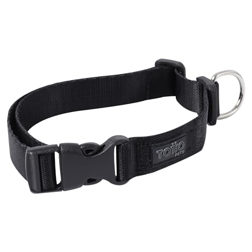 TOTTO - Halsband für mittelgroße Hunde, Modell Mylu, Größe M, verstellbares Hundehalsband, robuste Beschläge, Sicherheitsblech, D-Ring für Leine, Schwarz TOTTO - Halsband für mittelgroße Hunde, Modell Mylu, Größe M, verstellbares Hundehalsband, robuste Beschläge, Sicherheitsblech, D-Ring für Leine, Schwarz von Totto