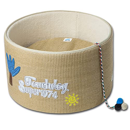 Touchcat Krallen-Nest-Kratzbett, abgerundet, mit Spielzeug von Pet Life