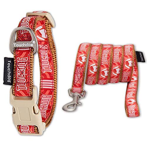 Touchdog 'Funny Bun' Halsband und Leine, Bestickt, robust, klein, Rot von Touchdog