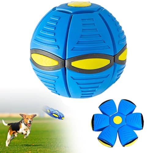 Haustier Spielzeug Frisbee Ball,Fliegender Ball für Hunde,Hund Spielzeug Ball,Fliegende Untertasse Ball,Flying Saucer Ball für Hunde,Interaktives Hund Spielzeug Frisbee für Hundetraining,Werfen,Fangen von Toulifly