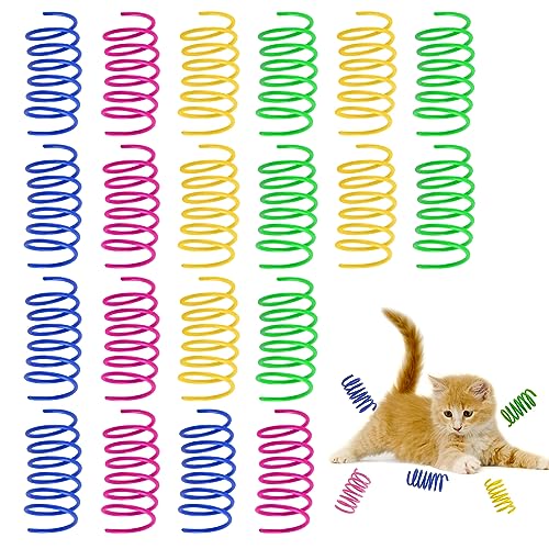 Katze Spielzeug,Cat Spring Spielzeug,Kunststoff Spiralfedern,Spirale Katzen Spielzeug,Spielzeug Spiralfedern,Neuheit Haustiere Spielzeug, Bunte Spiralfedern,Spring Spirale für Katze （20 Stück） von Toulifly