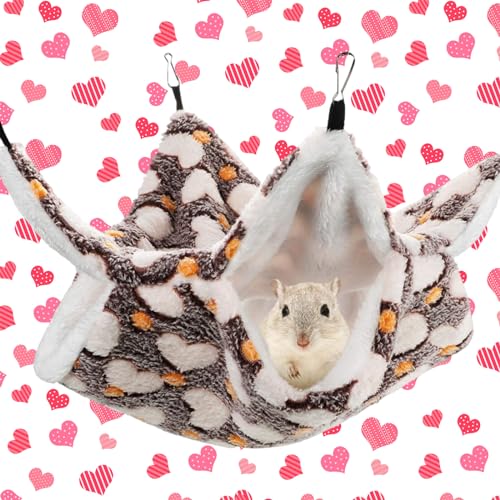 Meerschweinchen Hängematte, Doppellagig Hängematte für Kleintiere, Hängendes Etagenbett für Haustiere, Hamster Hängematte, Hängematte für Kleintiere für Ratten, Zuckergleiter, Frettchen, Warmes Meerschweinchen Hängematte, Doppellagig Hängematte für Kleintiere, Hängendes Etagenbett für Haustiere, Hamster Hängematte, Hängematte für Kleintiere für Ratten, Zuckergleiter, Frettchen, Warmes von Toulifly
