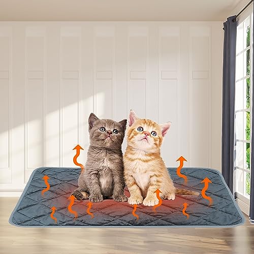 Selbstheizende Decke Katze & Hunde,50 x 40 cm Katzendecke,Flauschig Selbstwärmende Katzendecke,Selbstwärmende Hundedecke,Haustier Wärmekissen für Innen,Decke für Katzen & Hunde,Waschbare Thermodecke von Toulifly